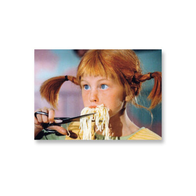 POSTKARTE Pippi Langstrumpf isst Spaghetti